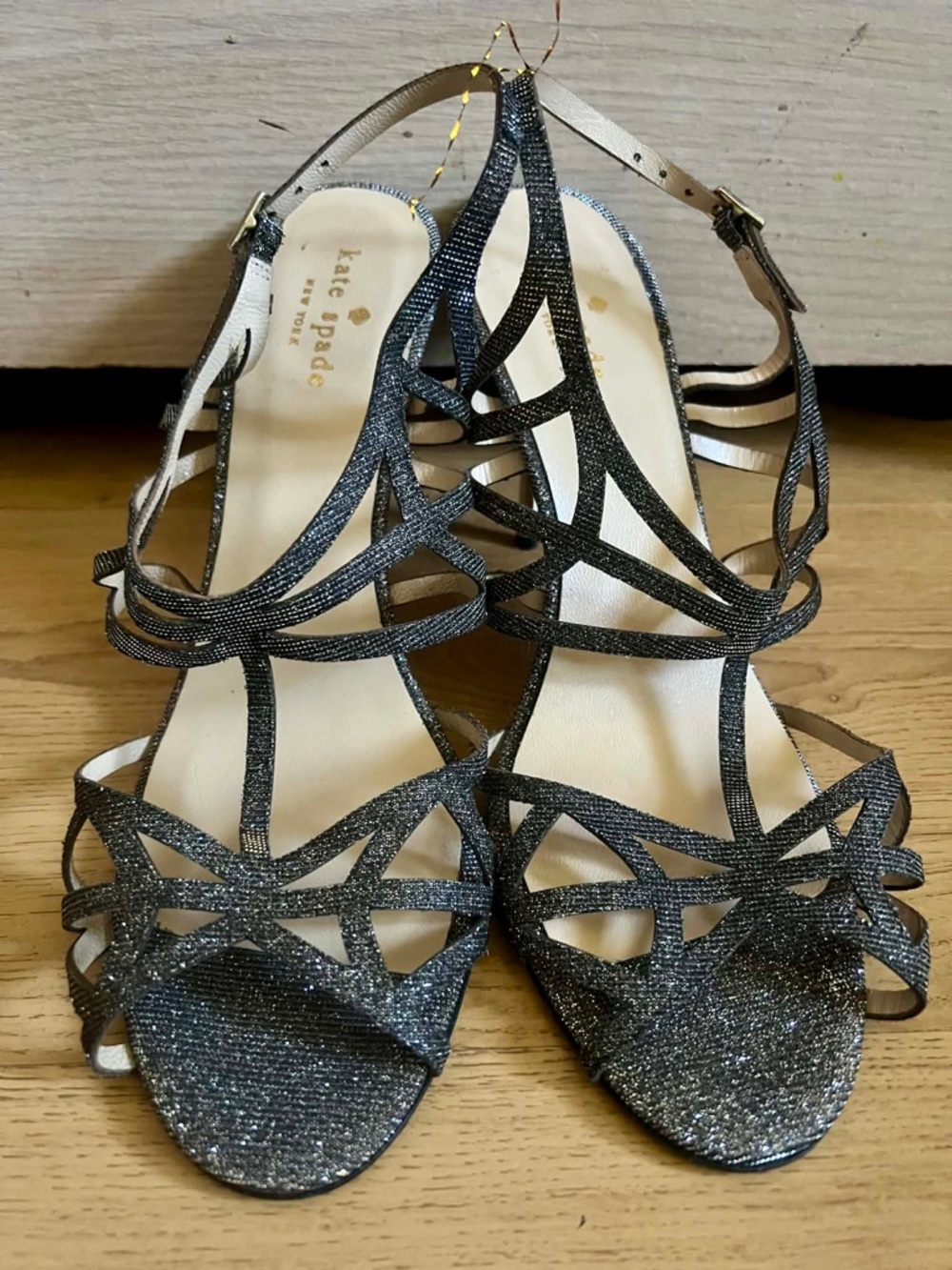kate spade Metallic Bronze Strappy Stiletto Heels
